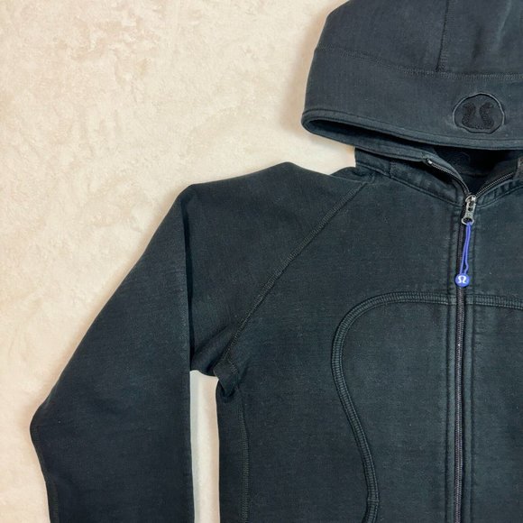 Lululemon Fade Black Jacket Scuba Hoodie Woman Size S Stretch Side Panel - Picture 3 of 16